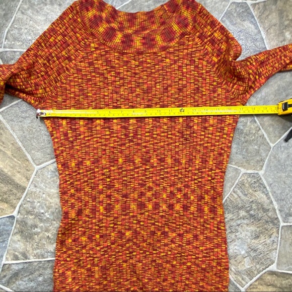 Hannah Multi Color Scoop Neck 3/4 Sleeve Ribbed Sweater - Picture 5 of 6